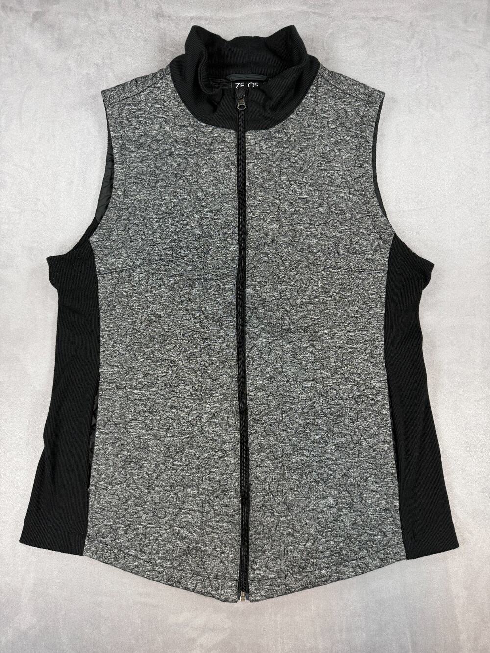 Zelos Full Zip Women's Performance Vest Black Lightweight Mock Collar Sz 0X (12)